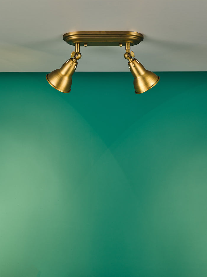 Nathaniel 2 Light Plate Spotlight Aged Brass<br>Aged Brass