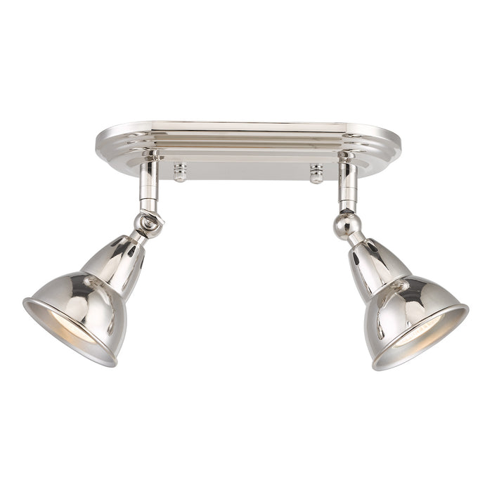 Nathaniel 2 Light Plate Spotlight Polished Nickel<br>Polished Nickel
