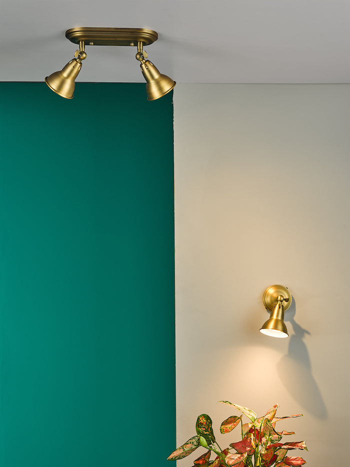 Nathaniel Single Wall Spotlight Aged Brass<br>Aged Brass