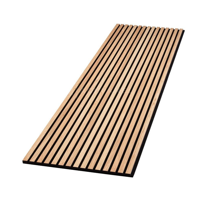 Natural Oak Premium Decorative Acoustic Slat Wall Panel - 2400mm x 600mm