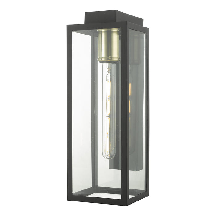 Naxos Outdoor Wall Light Black Glass IP43<br>Matt Black