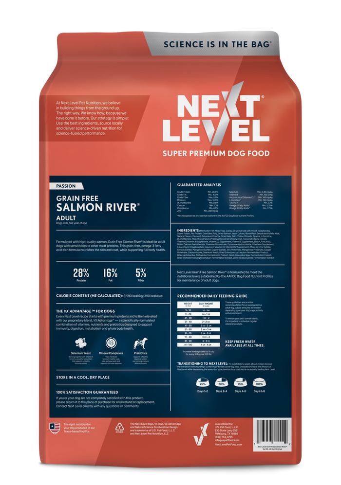 Next Level Super Premium Dog Food Grain Free Salmon River