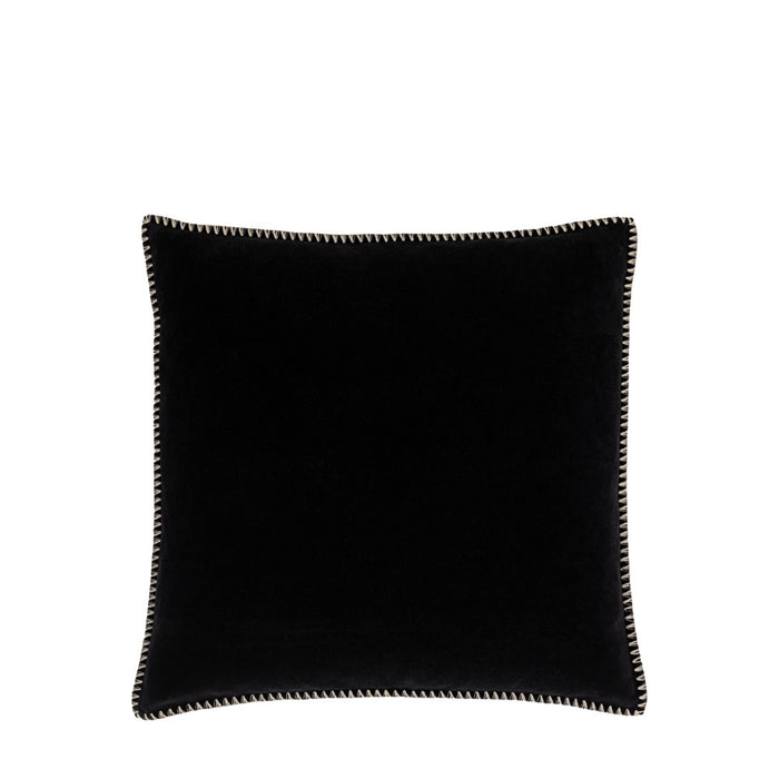 Nico Velvet Cushion Black - Poly Filled