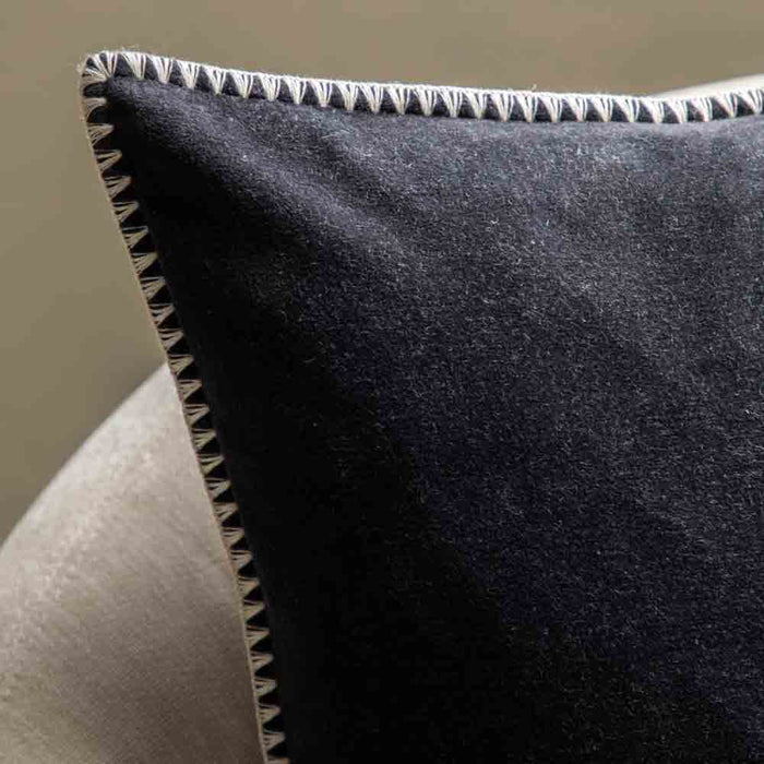Nico Velvet Cushion Black - Poly Filled