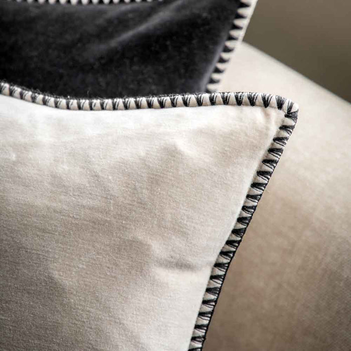 Nico Velvet Cushion Taupe - Poly Filled