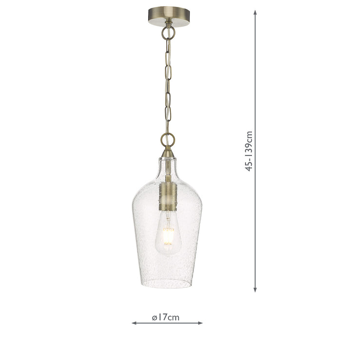 Nida Pendant Antique Brass Glass<br>Glass