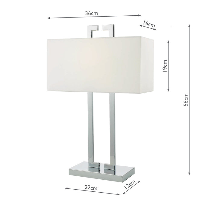 Nile Table Lamp Polished Chrome With Shade <br>Polished Chrome