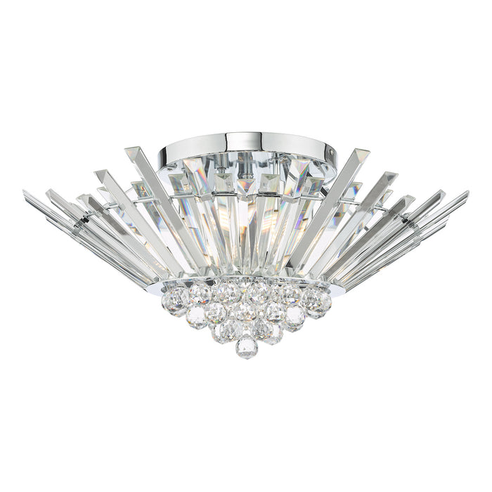 Nimbus 5 Light Flush Polished Chrome Crystal<br>Crystal