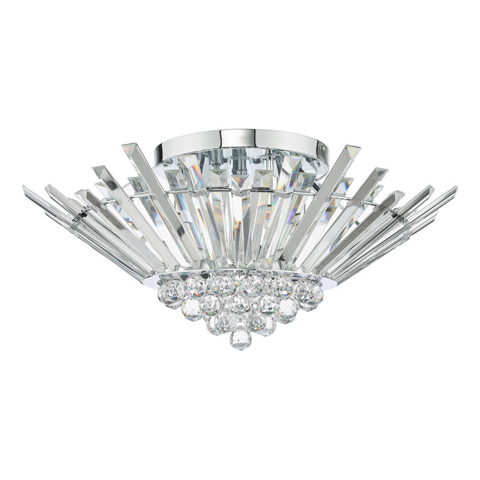 Nimbus 5 Light Flush Polished Chrome Crystal<br>Crystal