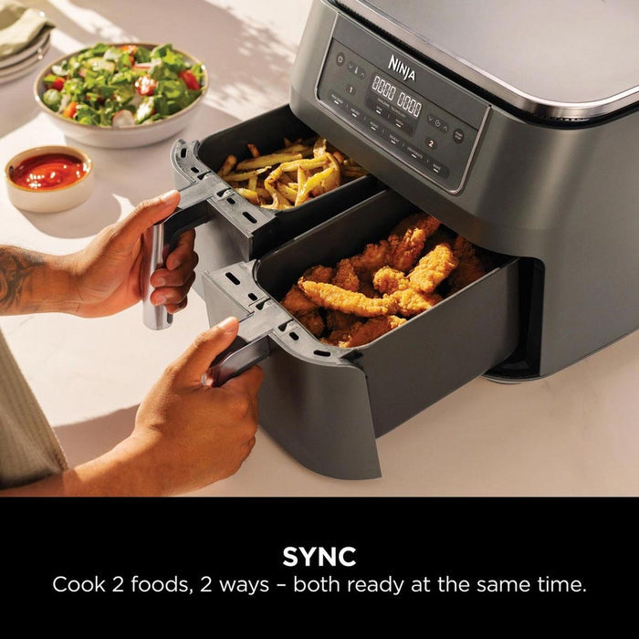 Ninja DZ300UK 7.6L 6-in-1 Dual Zone Air Fryer - Gun Metal Grey