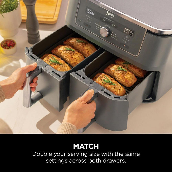 Ninja DZ400UK 9.5L MAX 6-in-1 Dual Zone Air Fryer - Gun Metal Grey