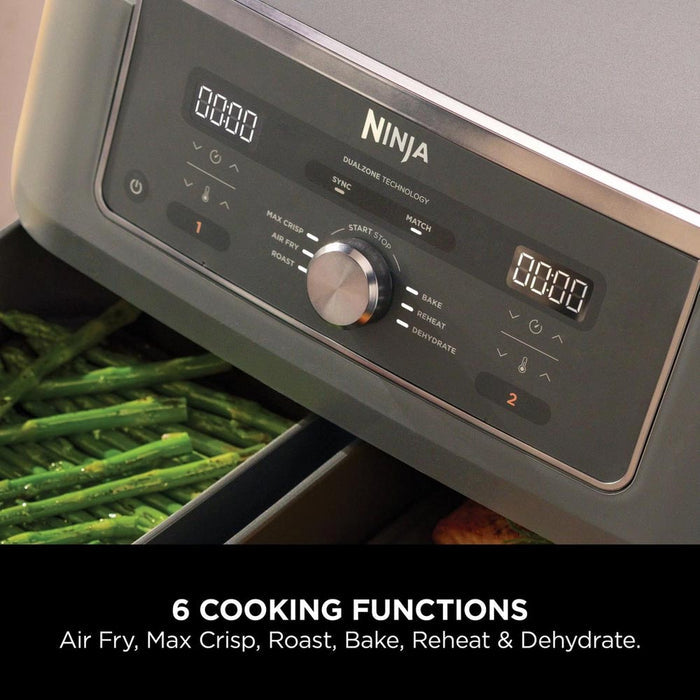 Ninja DZ400UK 9.5L MAX 6-in-1 Dual Zone Air Fryer - Gun Metal Grey