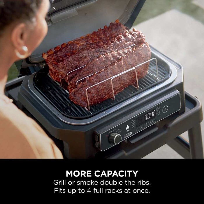 Ninja XSKOGXLRBRKEU Woodfire XL Electric BBQ Rib Rack - Silver