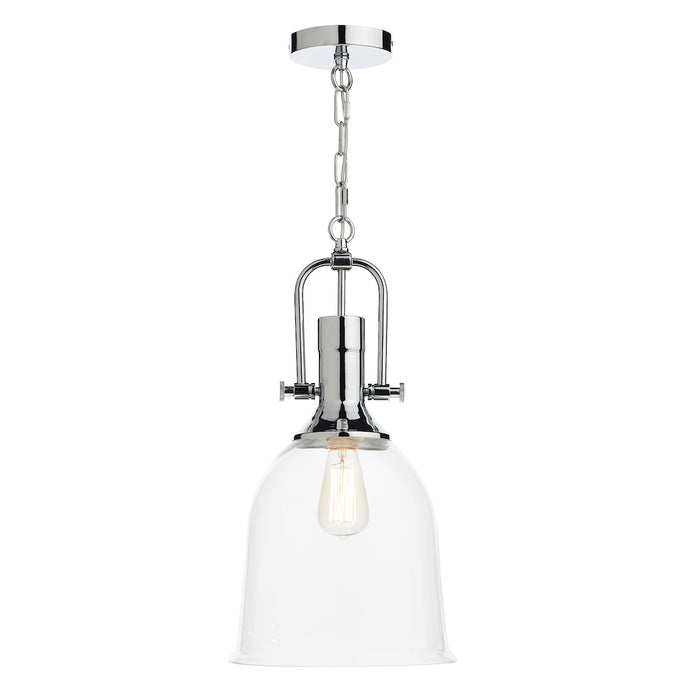Nolan 1 Light Pendant Polished Chrome/ Clear<br>Polished Chrome