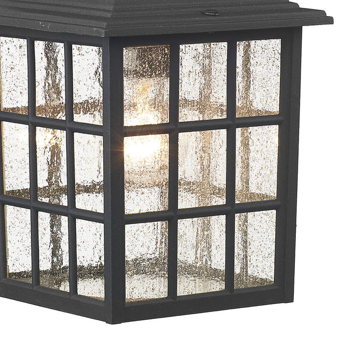 Norfolk Outdoor Wall Light Black Glass IP43<br>Matt Black