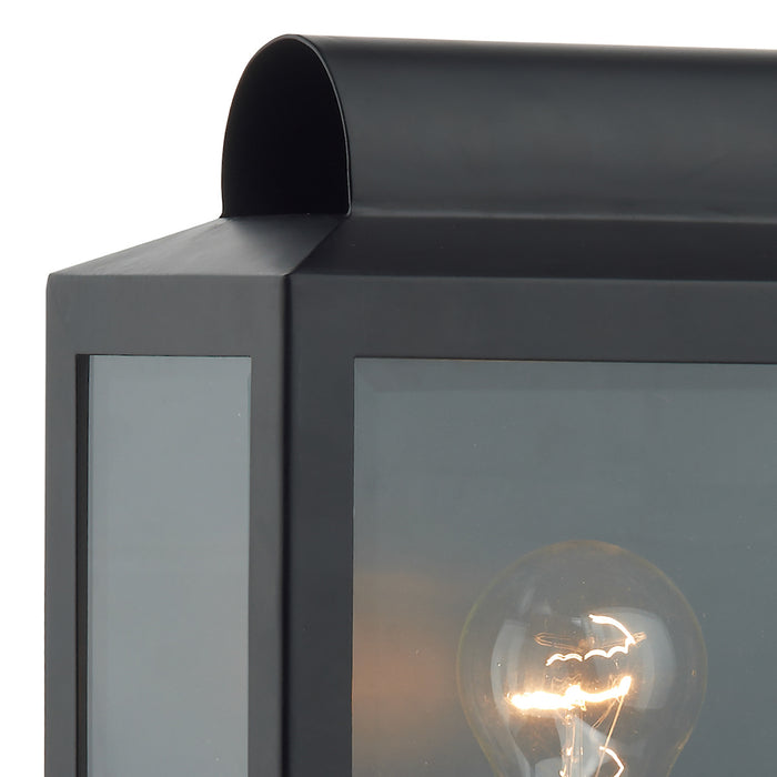 Notary Outdoor Wall Light Black Glass IP44<br>Matt Black
