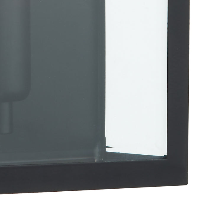 Notary Outdoor Wall Light Black Glass IP44<br>Matt Black