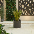 Nova <br> Round Aluminium Planter - Small - Grey
