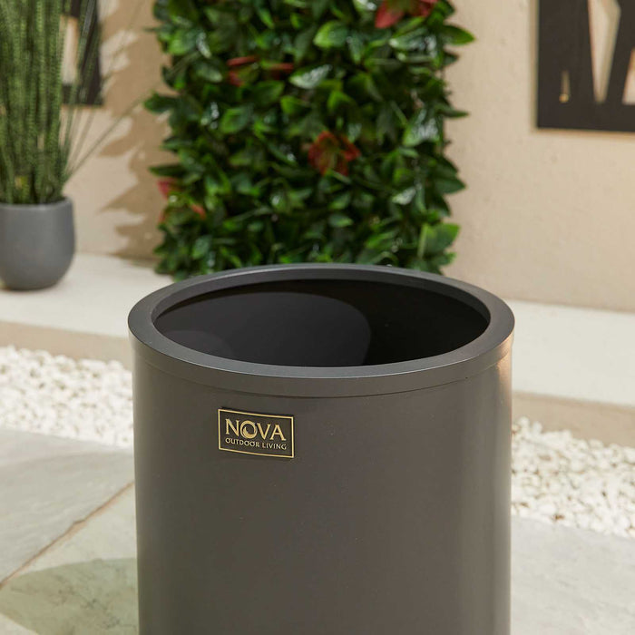 Nova <br> Round Aluminium Planter - Small - Grey