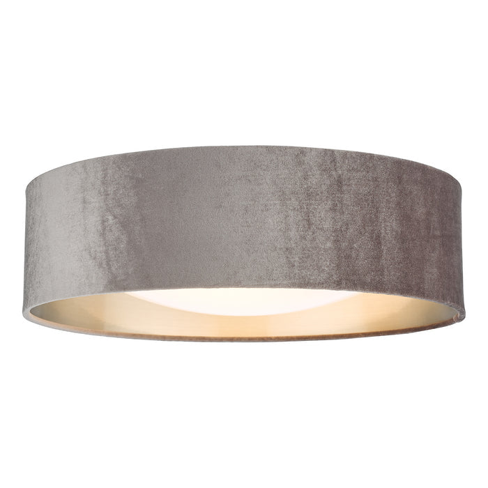 Nysa 2 Light Flush Velvet Mink Shade 40cm<br>Brown