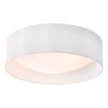 Nysa 2 Light Flush White Faux Silk 40cm<br>White