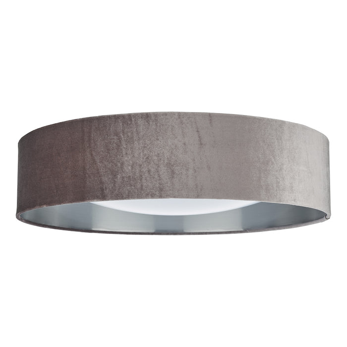 Nysa 3 Light Flush Velvet Mink Shade 60cm<br>Brown
