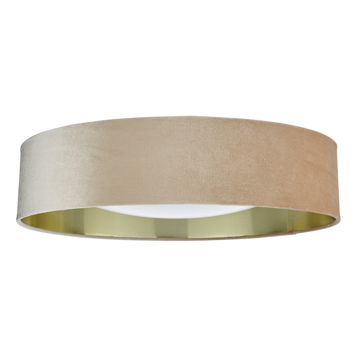 Nysa 3 Light Flush Velvet Taupe Shade 60cm<br>Taupe