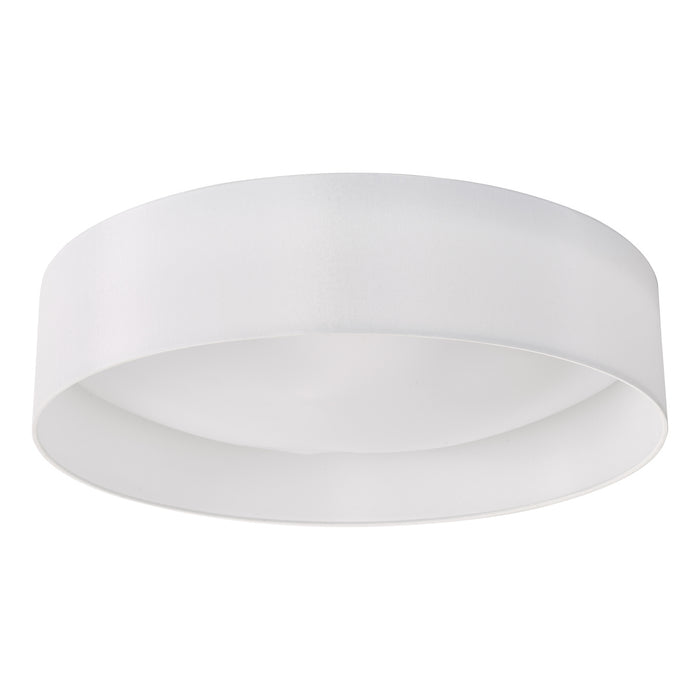 Nysa 3 Light Flush White Faux Silk 60cm<br>White