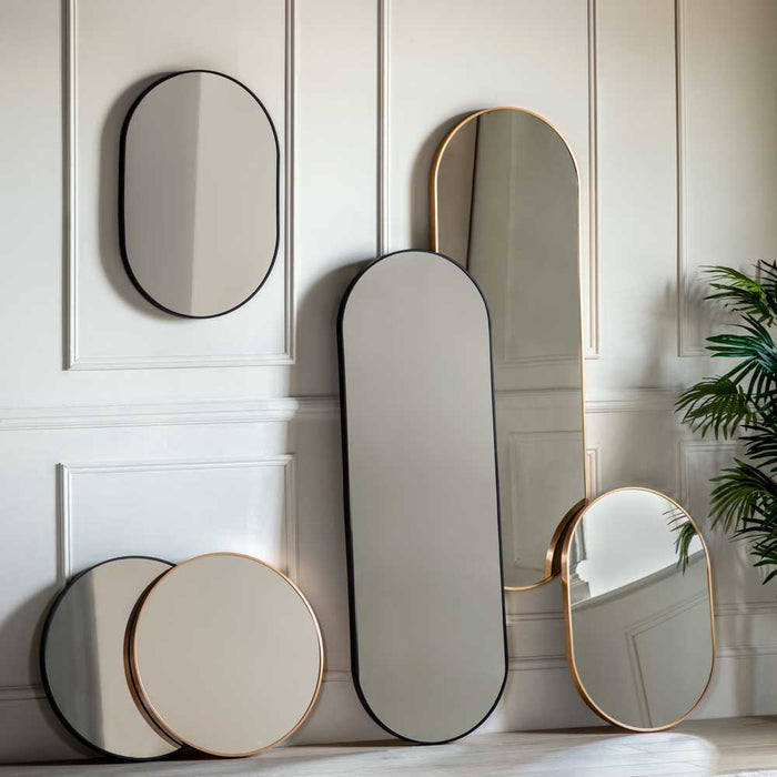 Oakland Mirror Round Black