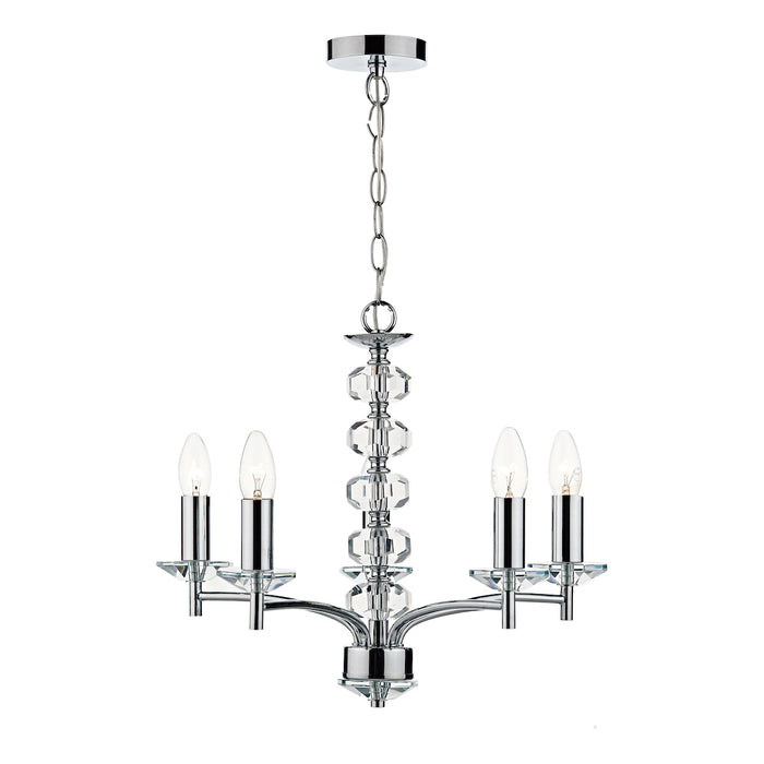 Oleana 5 Light Pendant Polished Chrome Crystal<br>Polished Chrome