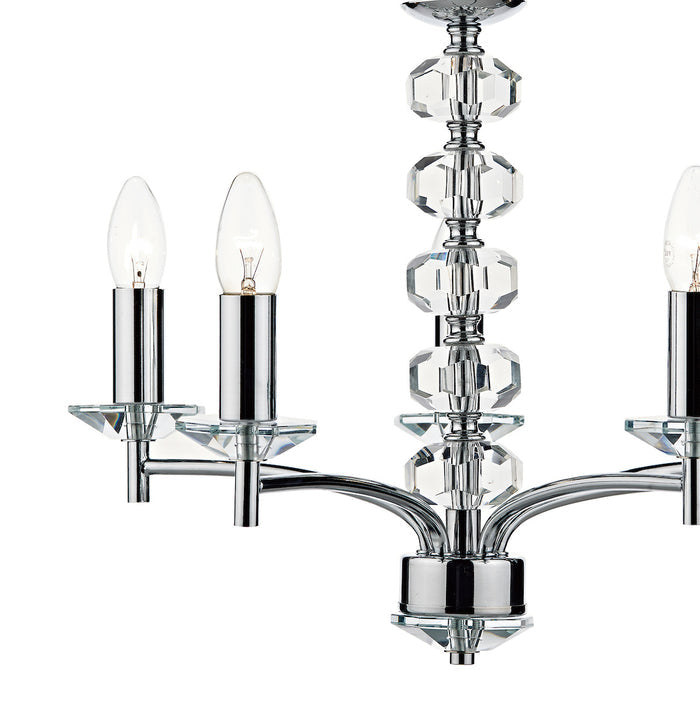 Oleana 5 Light Pendant Polished Chrome Crystal<br>Polished Chrome