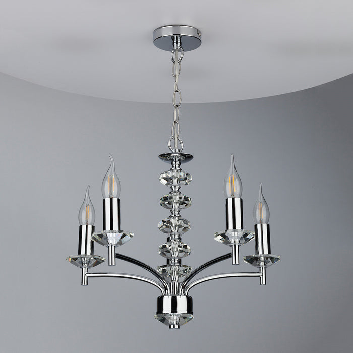 Oleana 5 Light Pendant Polished Chrome Crystal<br>Polished Chrome