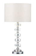 Oleana Table Lamp Polished Chrome Crystal With Shade <br>Polished Chrome