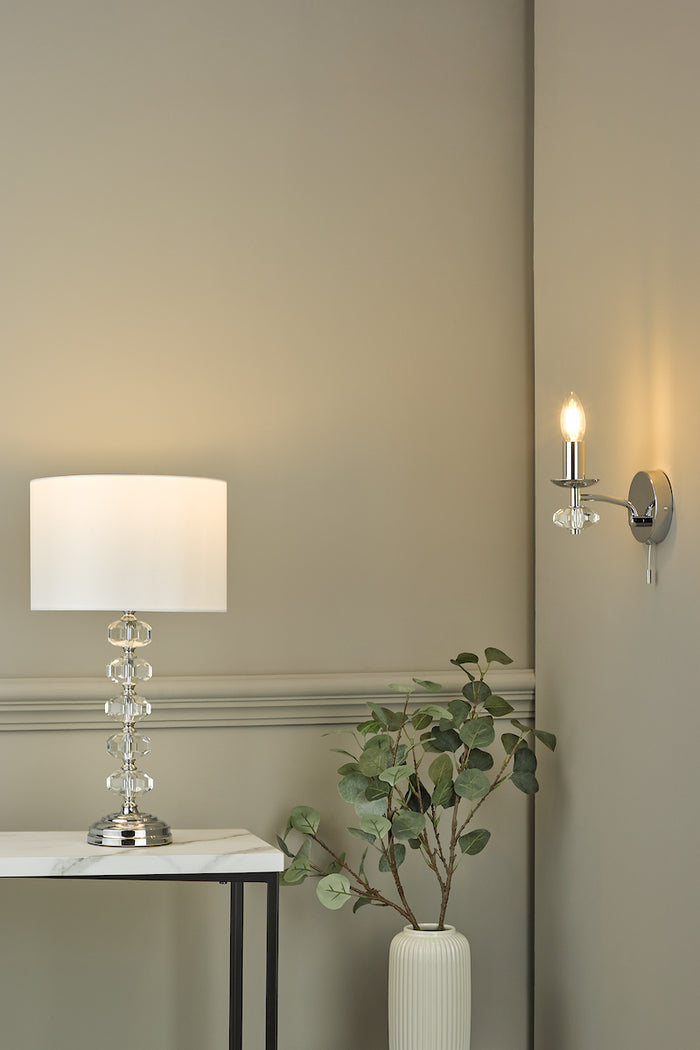 Oleana Wall Light Polished Chrome Crystal<br>Polished Chrome