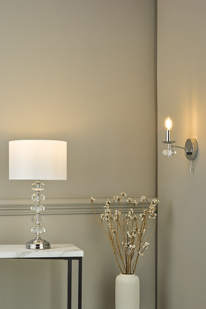 Oleana Wall Light Polished Chrome Crystal<br>Polished Chrome
