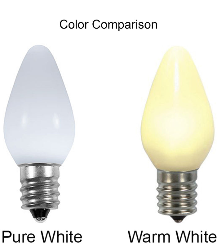 Opaque C7 LED Twinkle Bulbs - Warm White - 25 Pack