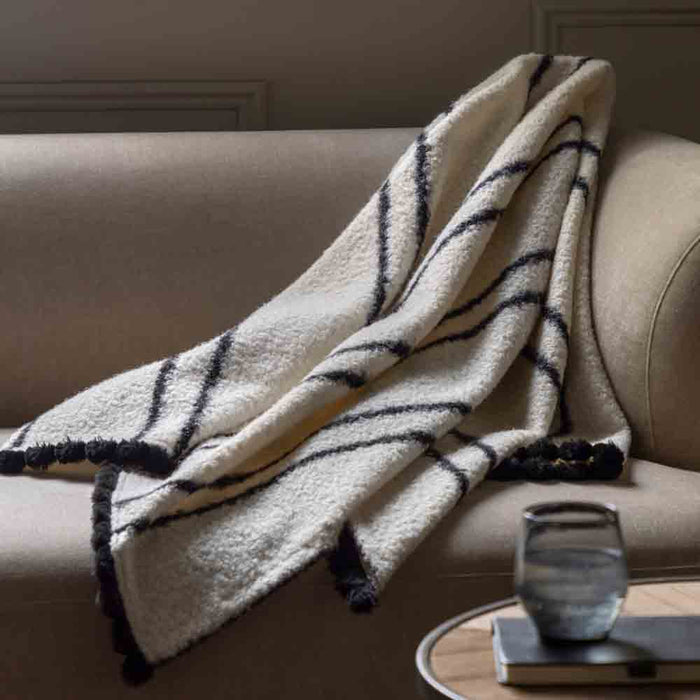 Ophelia Scalloped Throw Cream & Black