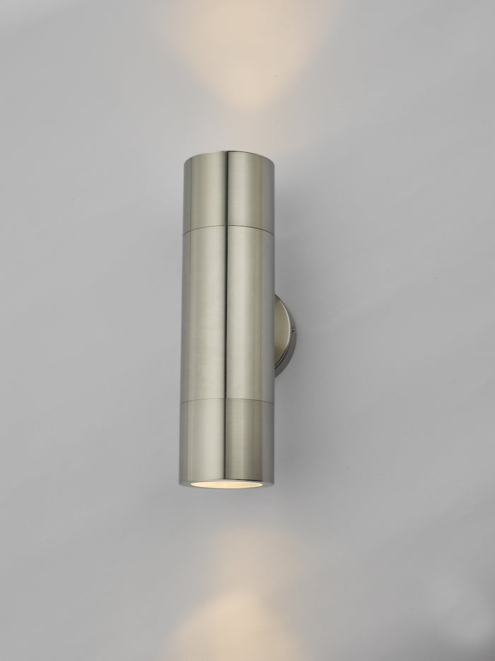 Ortega Outdoor 2 Light Wall Light Aluminium IP65<br>Brushed Aluminium
