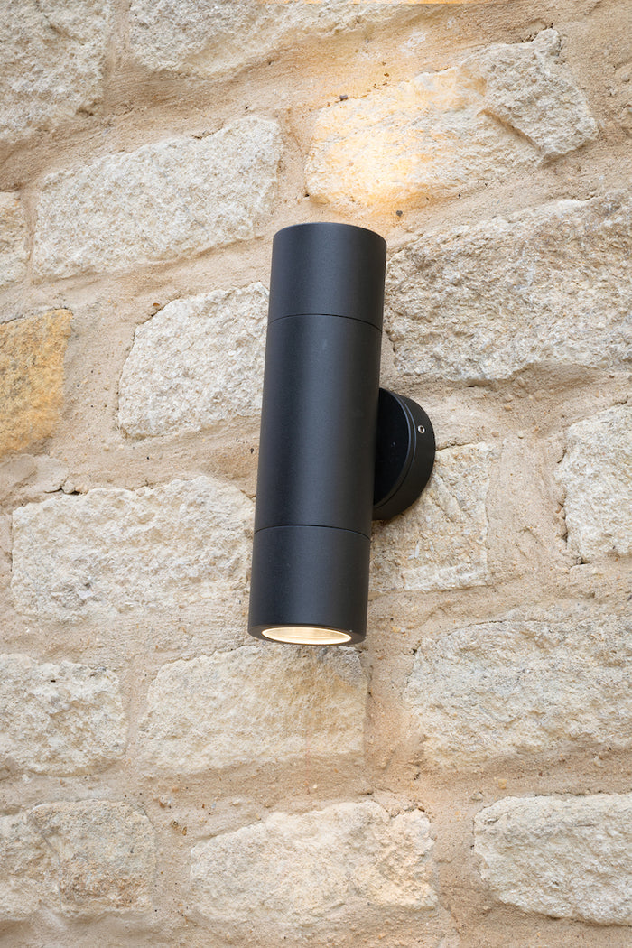 Ortega Outdoor 2 Light Wall Light Matt Black IP65<br>Matt Black