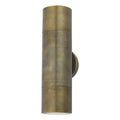 Ortega Outdoor 2 Light Wall Light Natural Brass IP65<br>Aged Brass