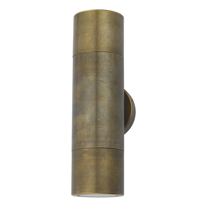 Ortega Outdoor 2 Light Wall Light Natural Brass IP65<br>Aged Brass
