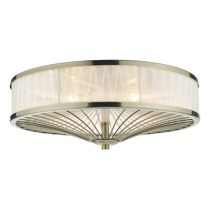 Oslo 3 Light Flush Antique Brass<br>Antique Brass