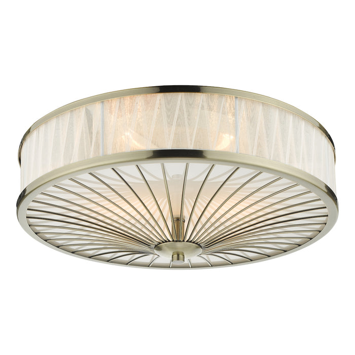 Oslo 3 Light Flush Antique Brass<br>Antique Brass