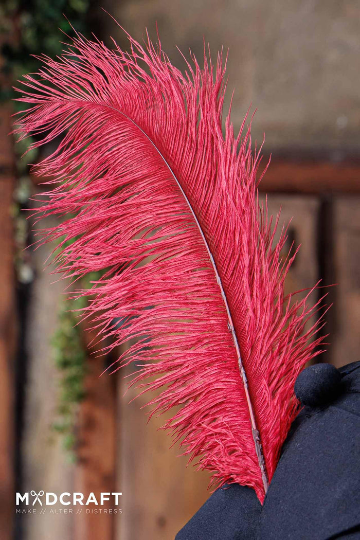 Ostrich Feather 45-50cm Dark Red-GoblinSmith
