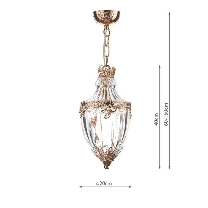 Ottoman 1 Light Pendant French Gold<br>Polished Gold