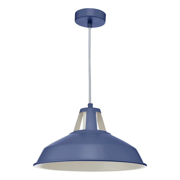 Owain 1 Light Pendant Blue<br>Matt Blue