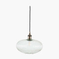 Pacific Abigail Clear Ribbed Glass Oval Pendant 35-311