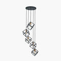 Pacific Alessio Matt Black Metal Five Cube Pendant 35-306
