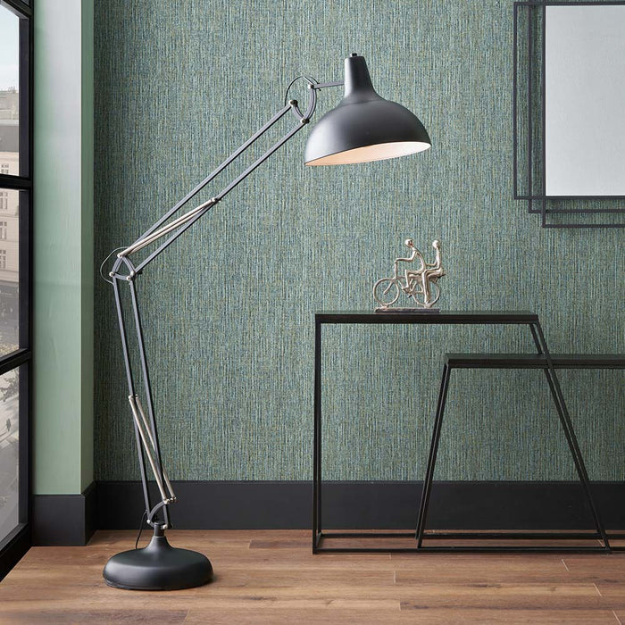Pacific Alonzo Matt Black Metal Task Floor Lamp 32-083-C