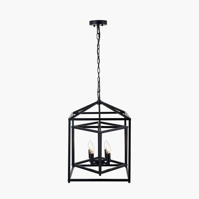Pacific Anis Black Metal 4 Light Cube Pendant 35-398